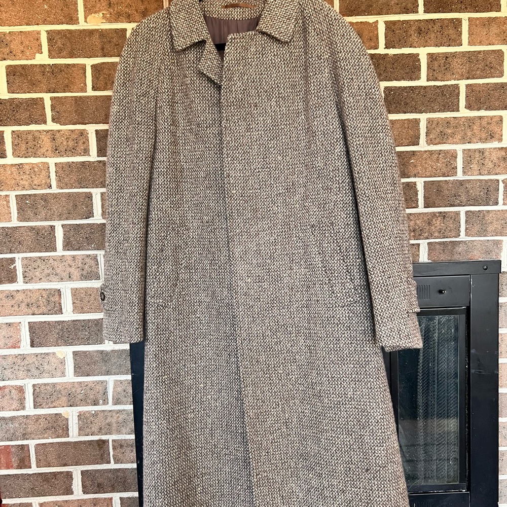 Men's Brown Tweed Trench Coat